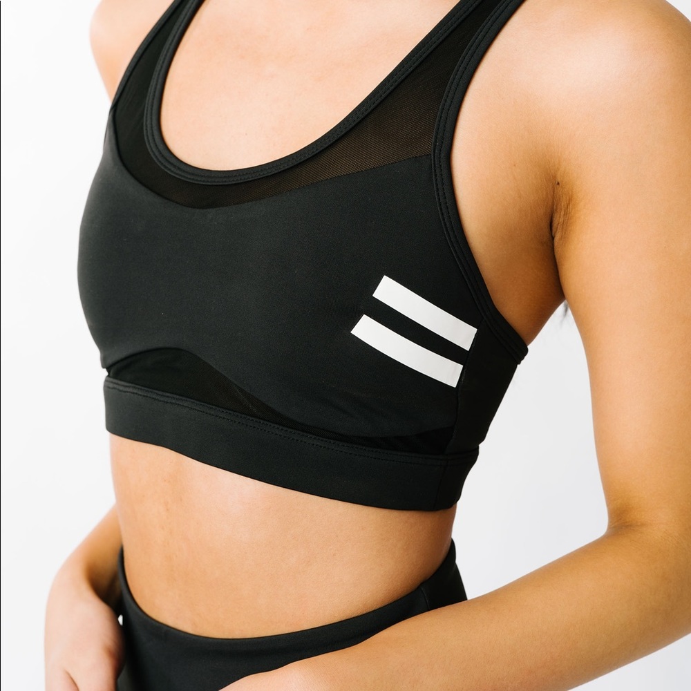 ZYIA Black Reflective Light n Tight Mesh Bra RC